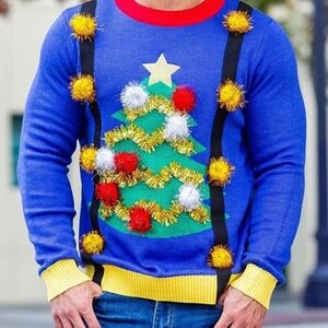 Tipsy Elves Men’s Ugly Christmas Sweater, size L